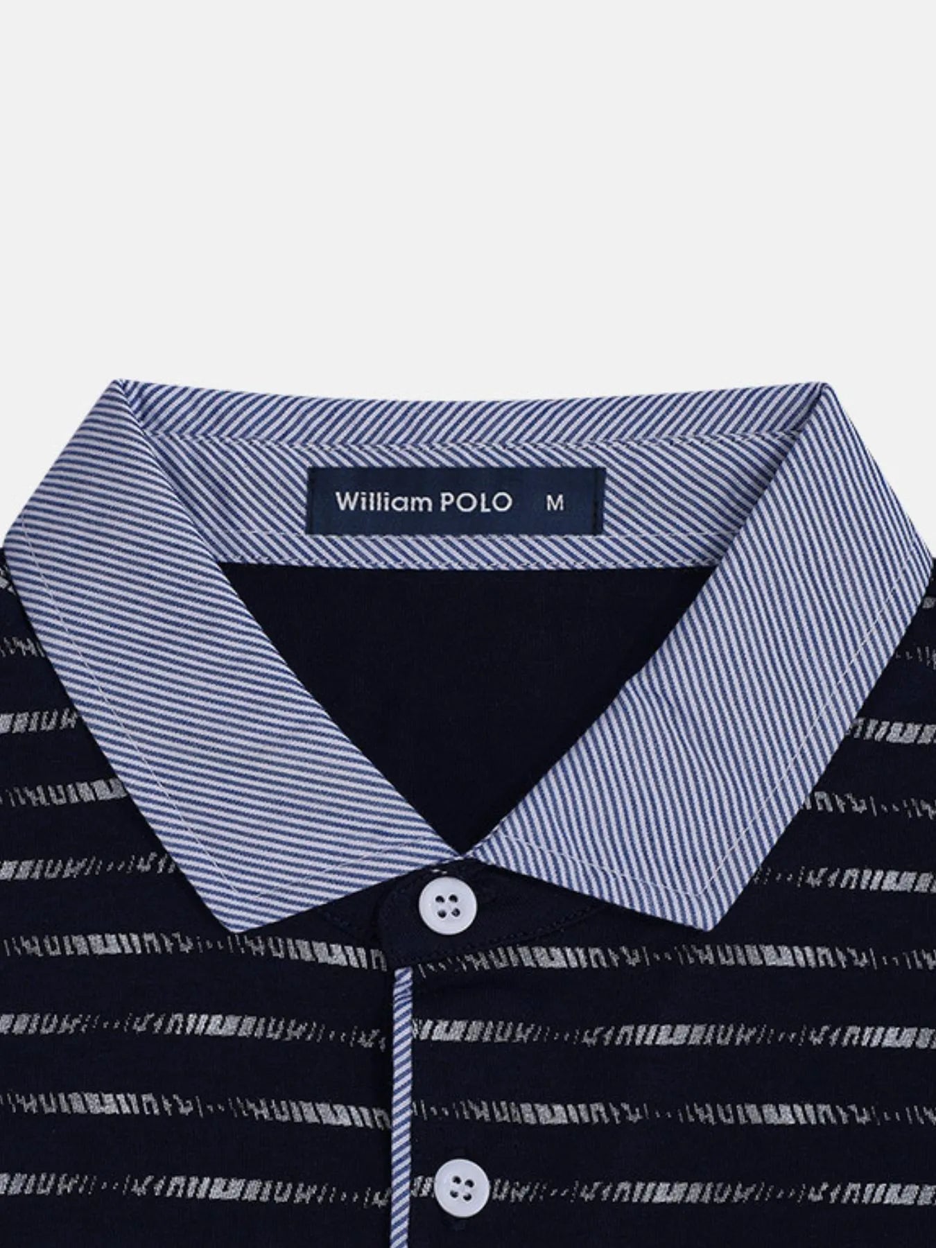 Men's Plus Size Classic Striped Polo Shirt with Contrast Collar