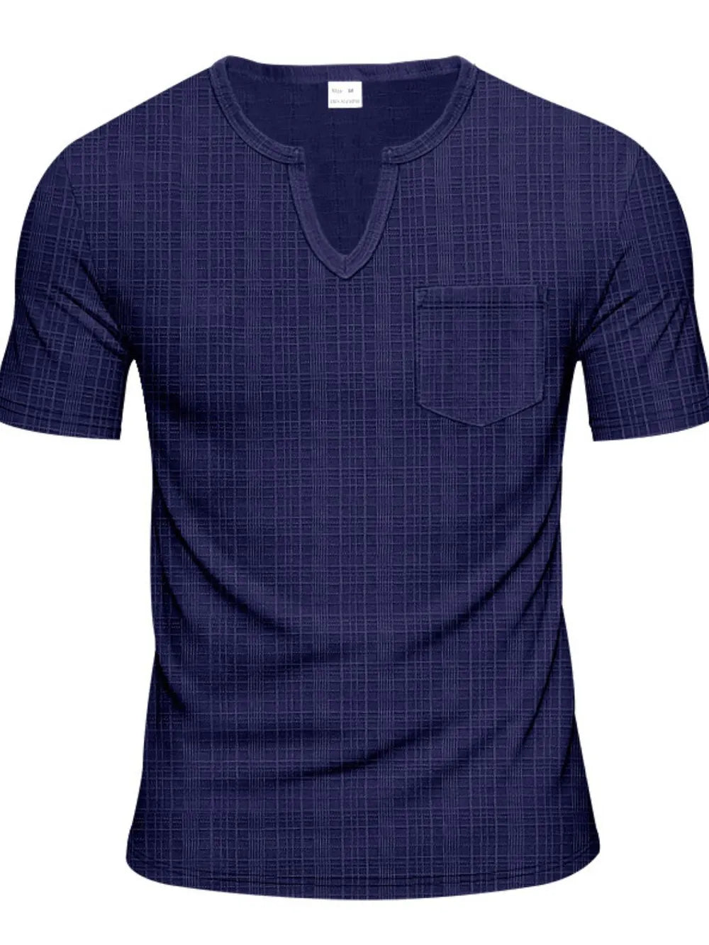 Men's Full Size Notched Short Sleeve T-Shirt Plus Size