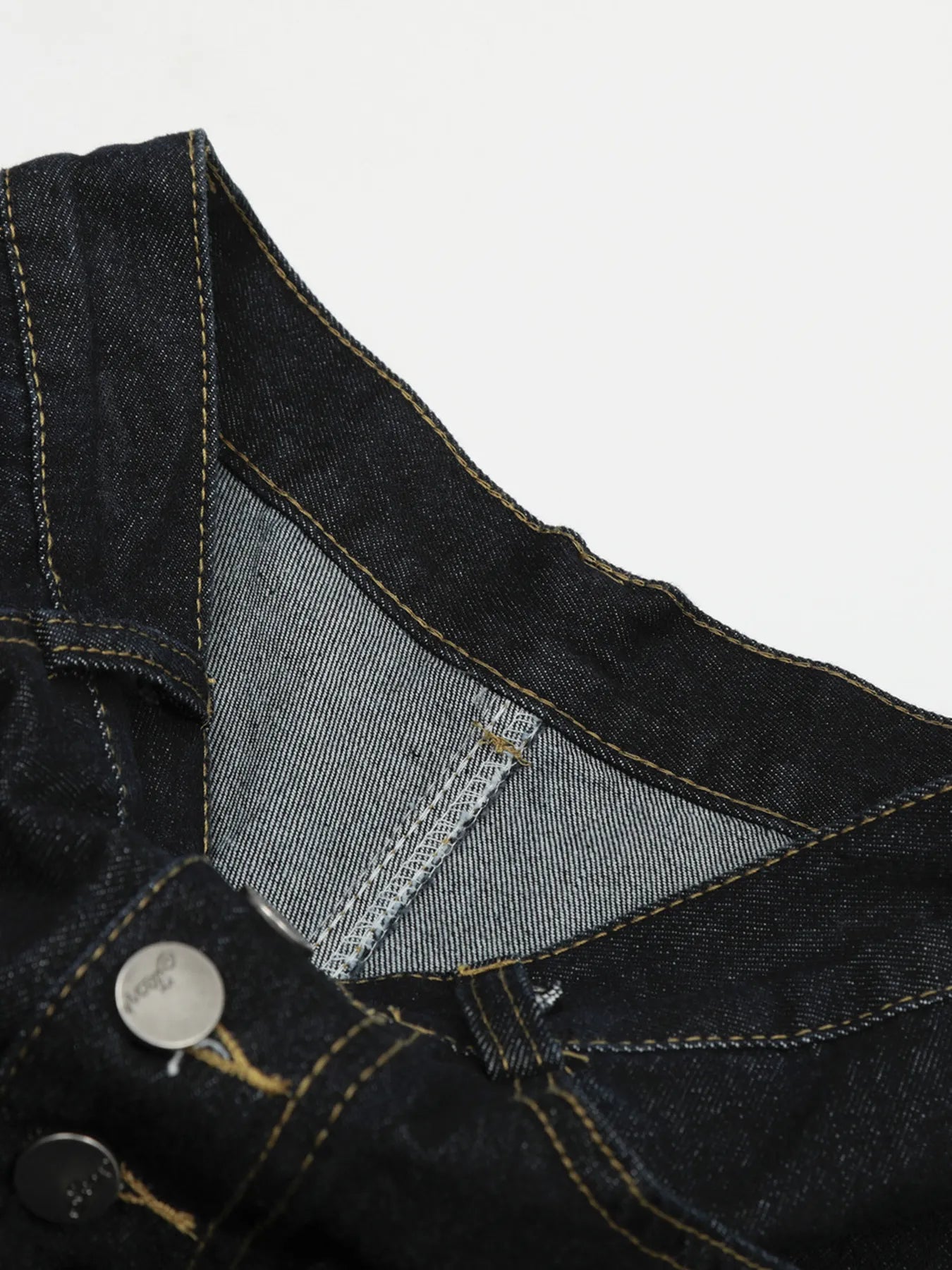 Men's Button Fly High Waist Curved Jeans